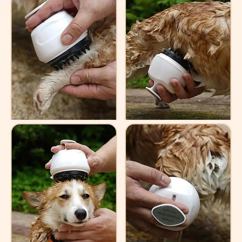 Waterproof Electric Dog Bath Brush: Pet Grooming Tool - Paws Solution