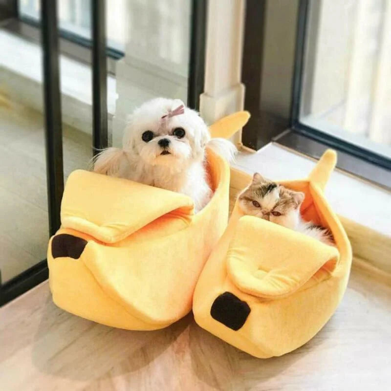 Banana Cat Bed: Cozy, Portable, Multicolor - Paws Solution