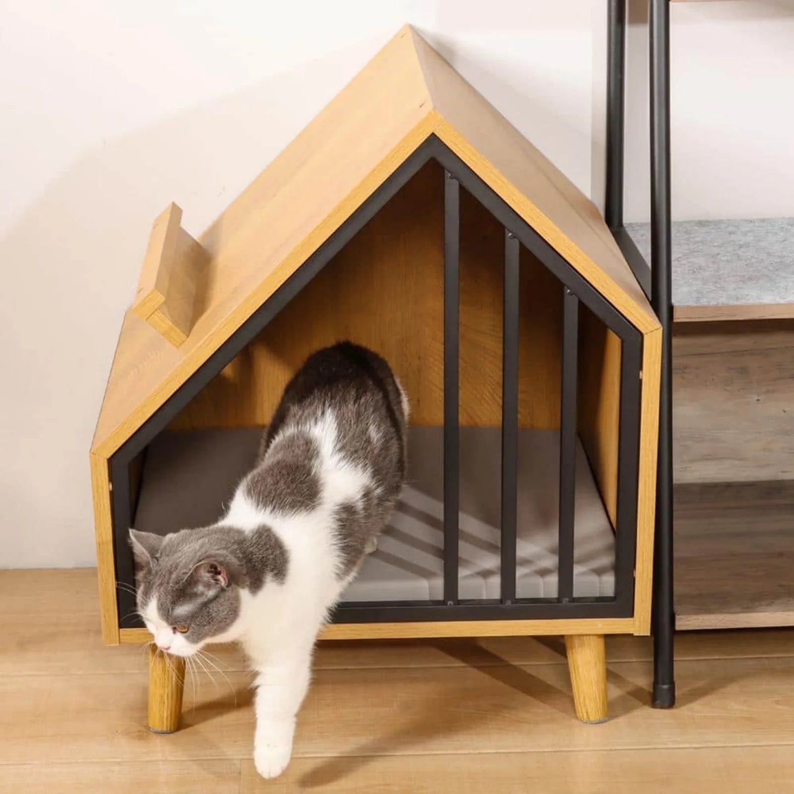 Wooden Cat Condo Bed Furniture for Cats and Small Dogs - Paws Solution