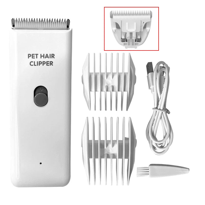 Cordless Dog Clipper, Rechargeable Pet Hair Trimmer, Low Noise, Professional Grooming Electric Cutter - Paws Solution