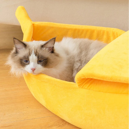 Banana Cat Bed: Cozy, Portable, Multicolor - Paws Solution