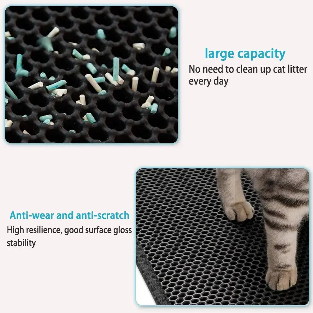 Pet Cat Litter Mat Double-Layer Sand Cat Mats for Cat Litter box Large Size Foldable Non-slip Waterproof Pet Bed Easy Clean Foldable Trapper Mats - Paws Solution