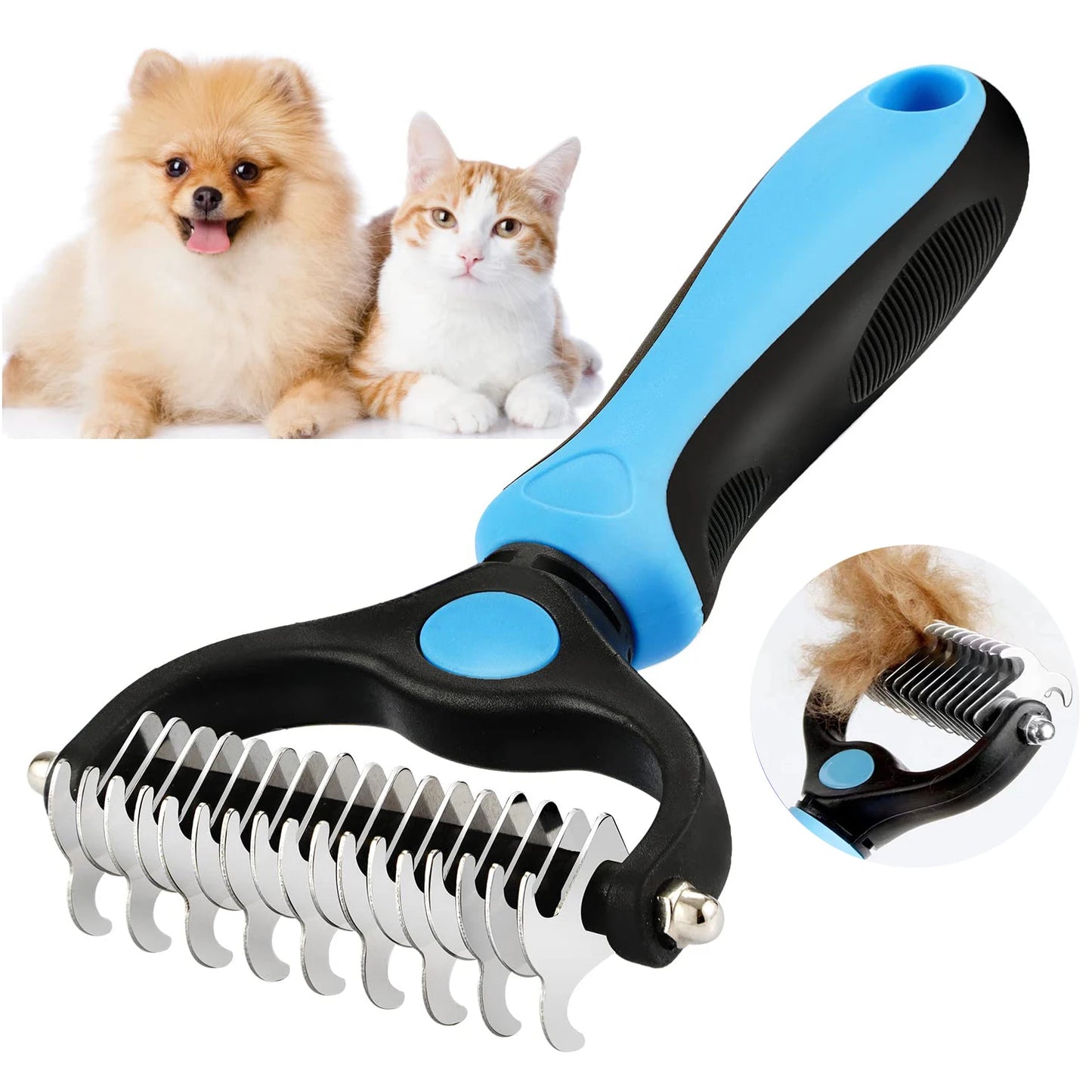 Professional Pet Deshedding Brush Dog Hair Remover Pet Fur Knot Cutter Puppy Cat Comb Brushes Dogs Grooming Shedding Supplies - Paws Solution