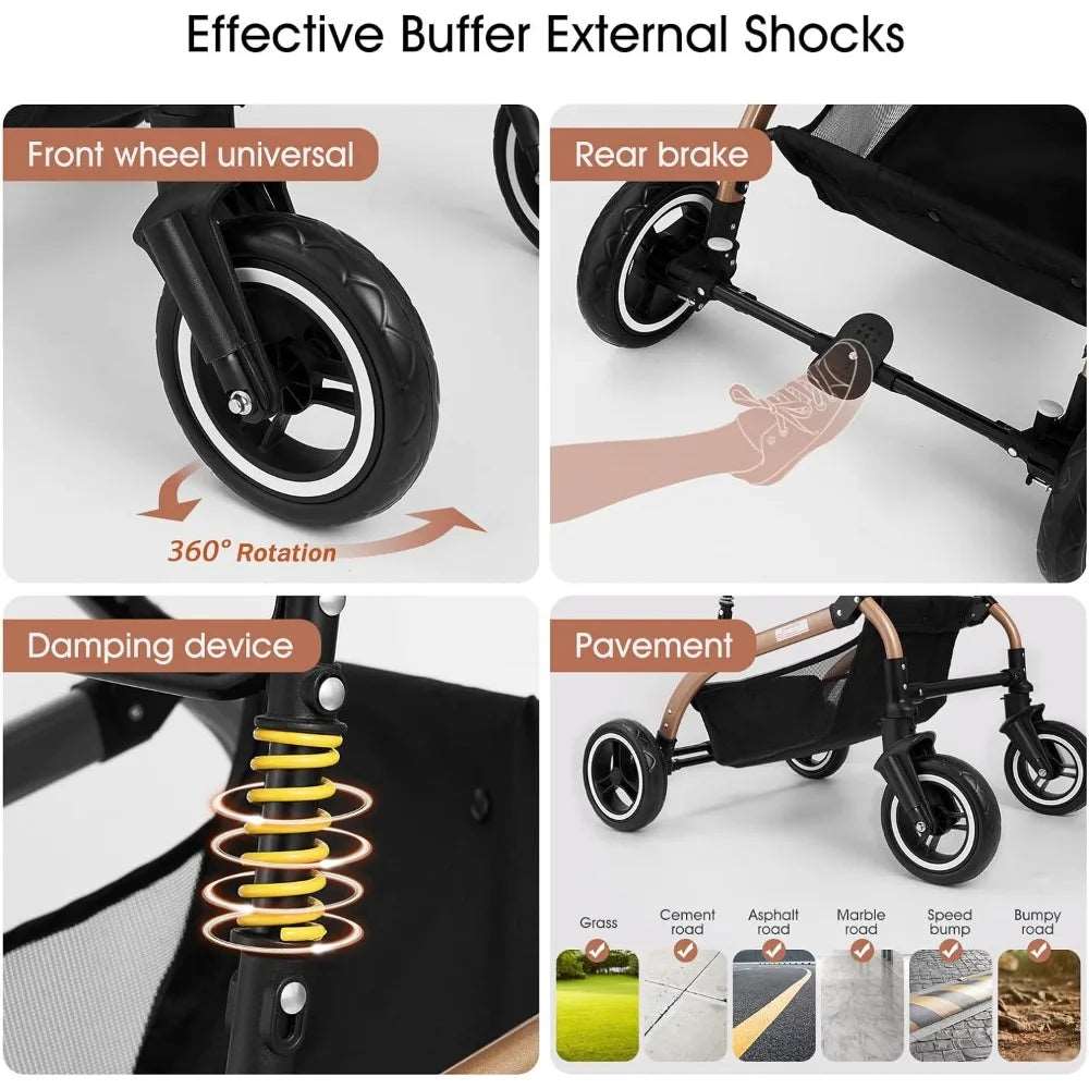 Pet Trolley 3-in-1 Pet Strollers for Small Medium Dogs Cat With Detachable Carrier Foldable Travel Pet Gear Stroller Car Dog