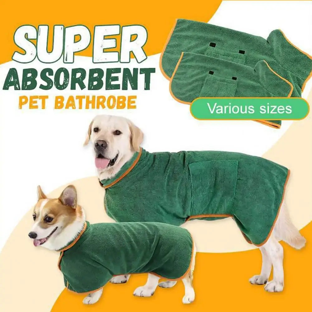 Adjustable Microfiber Dog Bathrobe - Paws Solution