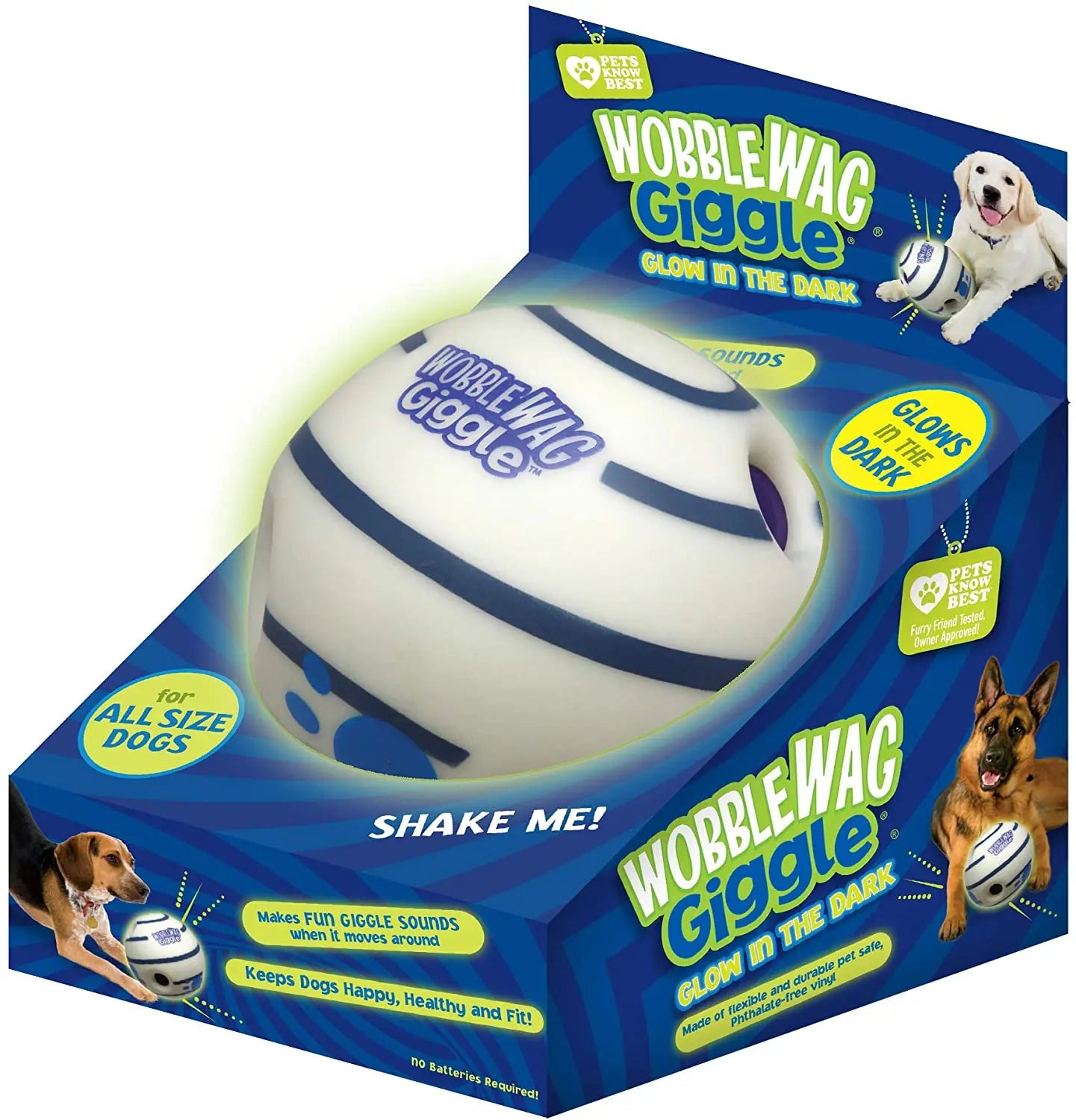 Weeble Wobble Ball for Dogs - Interactive Dog Toy: Wobble Wag Giggle Ball, Fun Sounds When Rolled or Shaken, Pets Know Best, As Seen On TV - Paws Solution