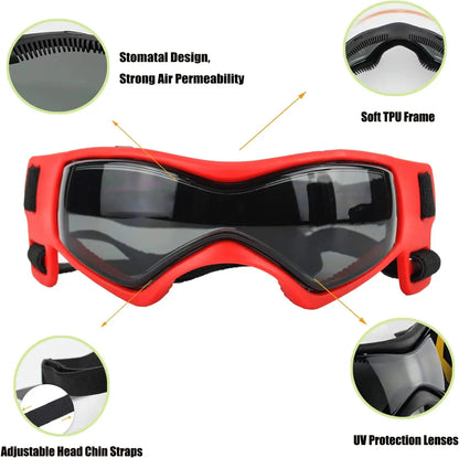 Dog Goggles with UV Protection, Adjustable for Small/Medium Dogs - Paws Solution