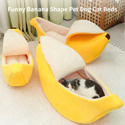 Banana Cat Bed: Cozy, Portable, Multicolor - Paws Solution