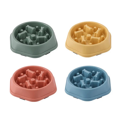 Pet Slow Feeder Bowl, Anti-Choking, Non-Slip, Multiple Colors - Paws Solution