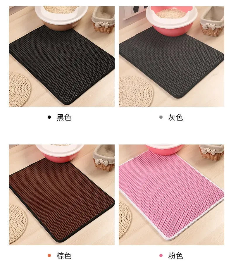 Pet Cat Litter Mat Double-Layer Sand Cat Mats for Cat Litter box Large Size Foldable Non-slip Waterproof Pet Bed Easy Clean Foldable Trapper Mats - Paws Solution