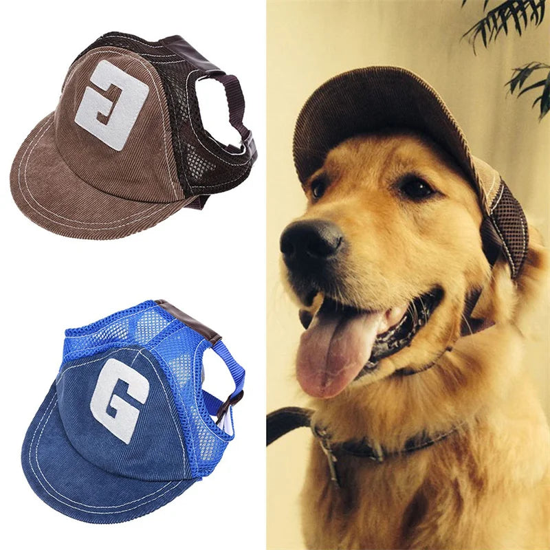 Dog Sunscreen Hat: Adjustable Baseball Cap with Ear Holes for Small to Large Dogs - Paws Solution